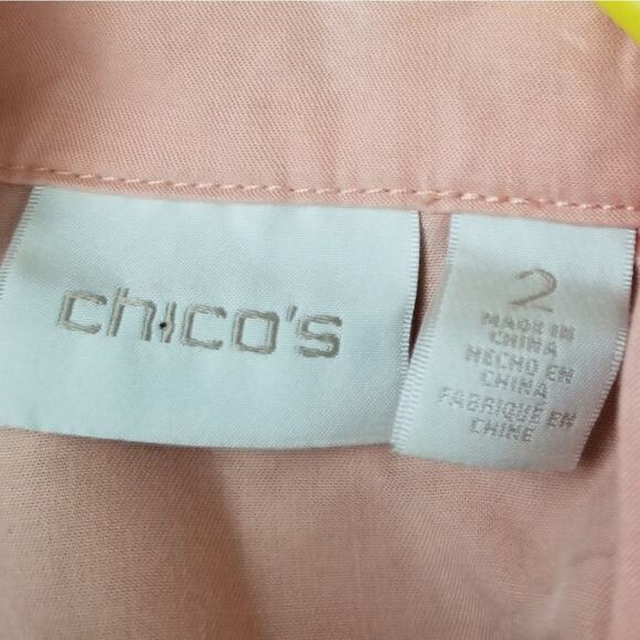 CHICOS peach color size 2X snap close top with large front pockets 100%‎ Lyocell - Picture 5 of 6